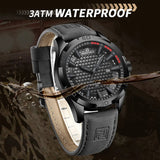 Top Brand NAVIFORCE  Men Quartz Watch Sports Shockproof Waterproof Leather Male Fashion Luxury WristWatch Casual Calendar Clock