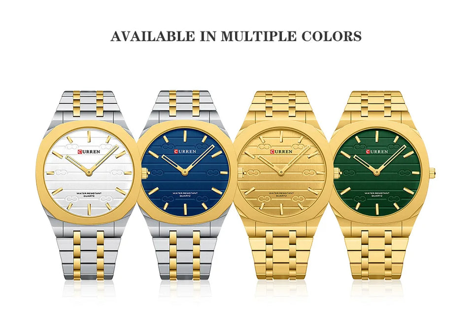 CURREN Fashion Brand Thin Quartz Watch Simple  Personalized Colors Wristwatches Waterproof 38 mm Dial