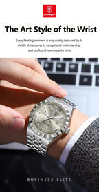 POEDAGAR Luxury Fashion Man Wristwatch Week Date Waterproof Luminous Men's Clock Stainless Steel Quartz Business Watches For Men Gola Watches