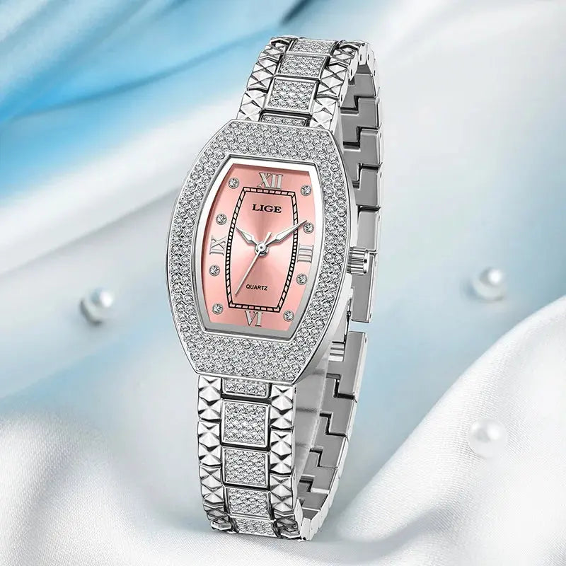 LIGE Fashion Luxury Square Watch For Woman Luminous Waterproof Date Ladies Watch Elegant Women's Quartz Watches Relogio Feminino Gola Watches