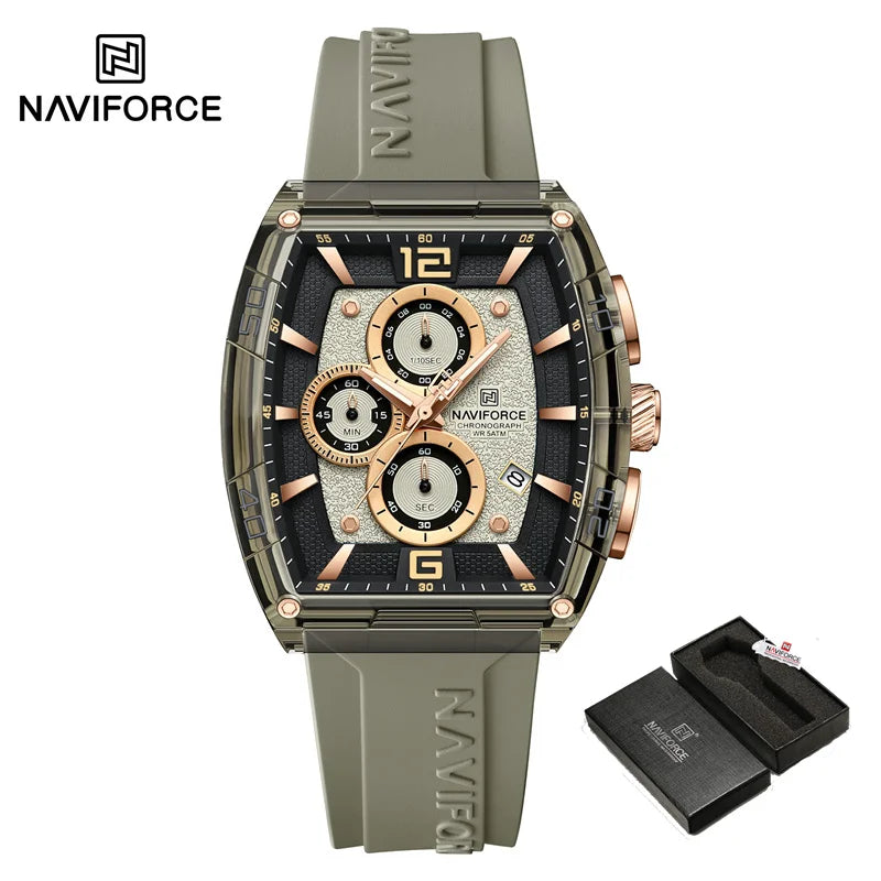 Top Brand NAVIFORCE Fashion Watches for Men Quartz Silicone Strap 50M Waterproof Date Original Man's WristWatch Reloj Hombr 2025