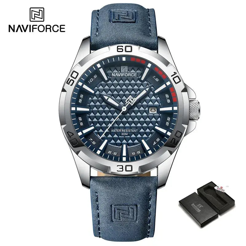Top Brand NAVIFORCE  Men Quartz Watch Sports Shockproof Waterproof Leather Male Fashion Luxury WristWatch Casual Calendar Clock My Store