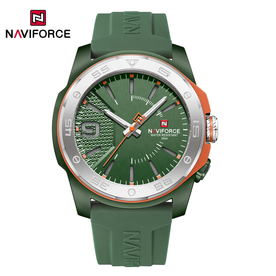 NAVIFORCE Luxury Man Watch Quartz Waterproof Luminous Date Chronograph Leather Men Wristwatch Military Sports Men's Watches
