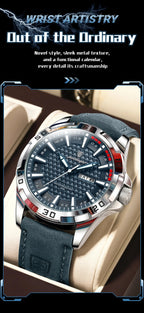 POEDAGAR Original Man Wristwatch Top Luxury Waterproof Luminous Date Week Watch For Men Quartz Sport Leather Men's Watches Reloj Gola Watches