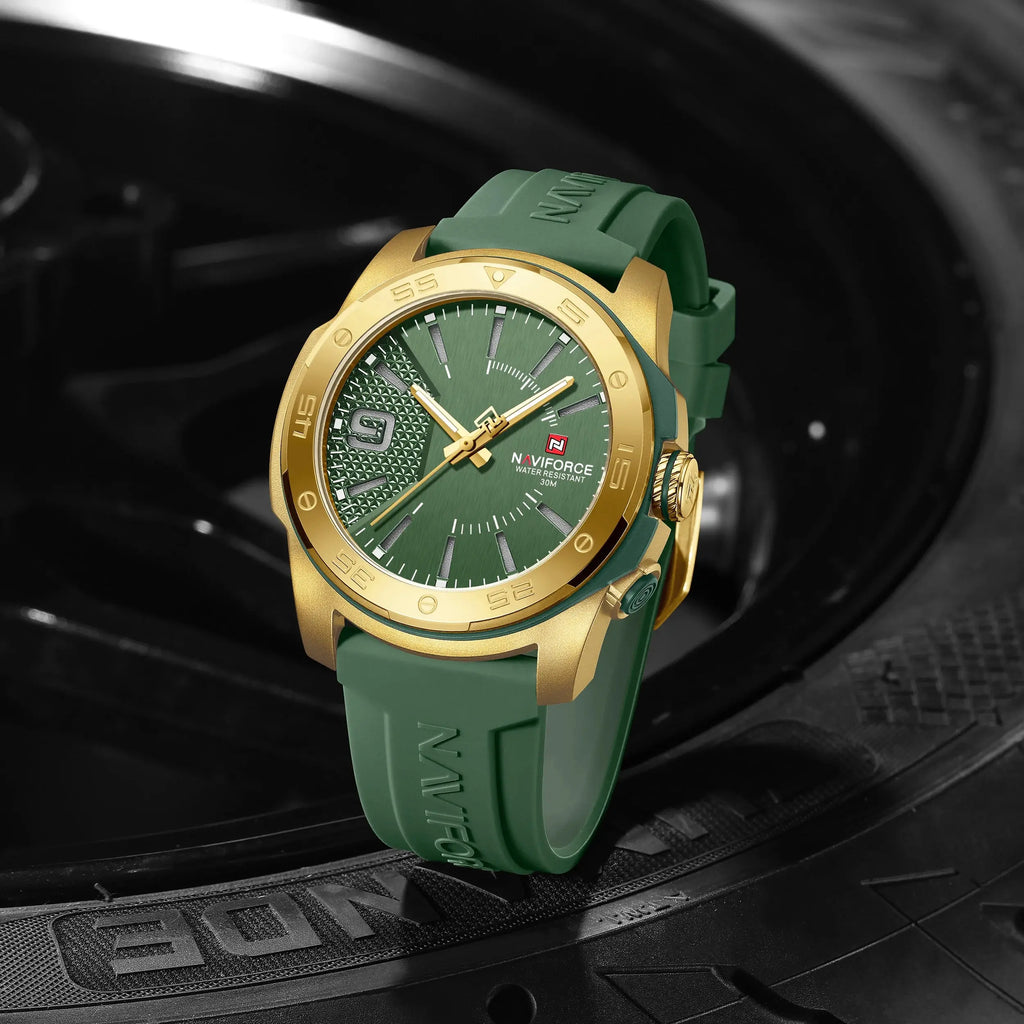 NAVIFORCE Luxury Man Watch Quartz Waterproof Luminous Date Chronograph Leather Men Wristwatch Military Sports Men's Watches My Store