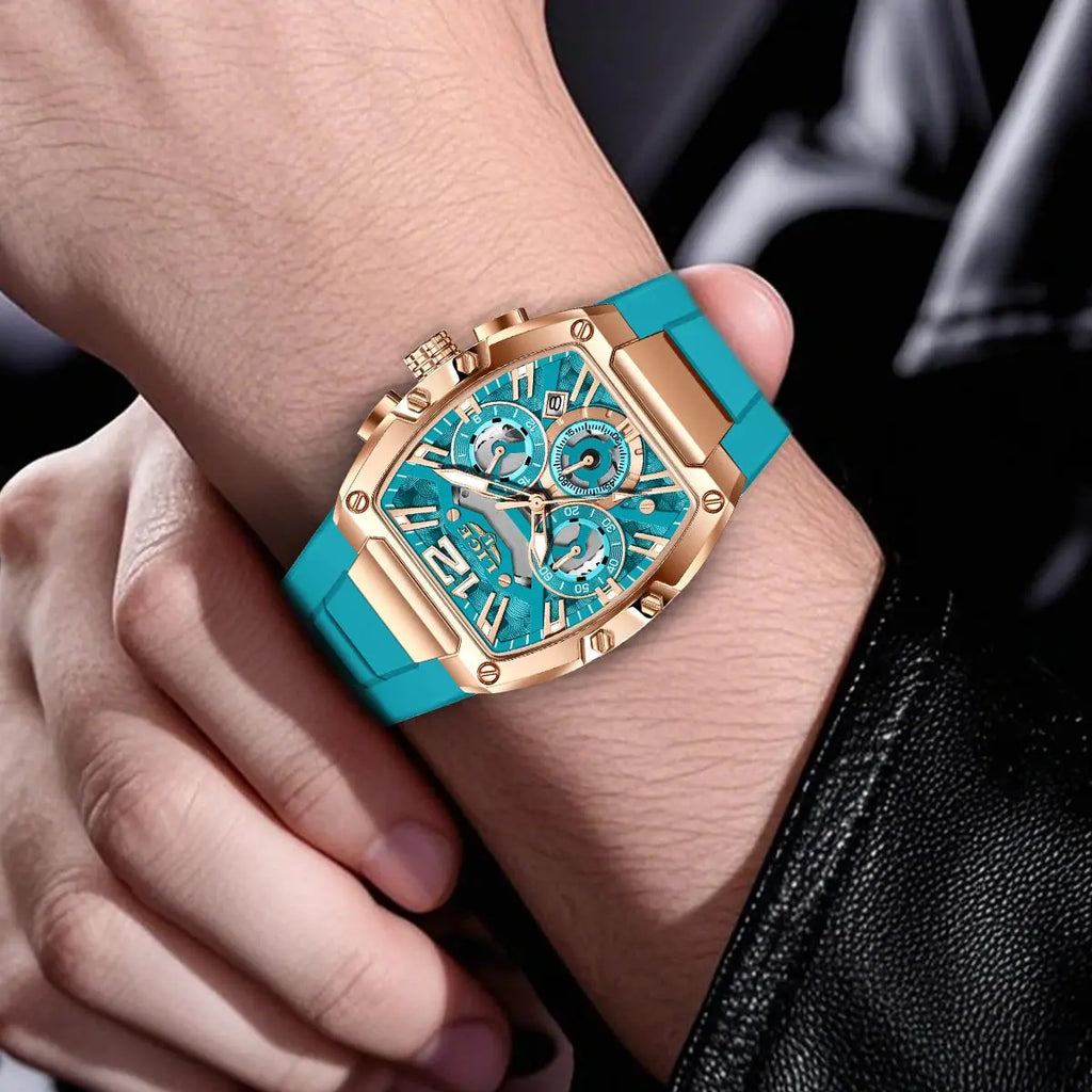 LIGE Sports Man Watch Tonnea Hollow Design Quartz Men Wristwatches Chronograph Waterproof Luminous Silicone Strap Watches Male My Store