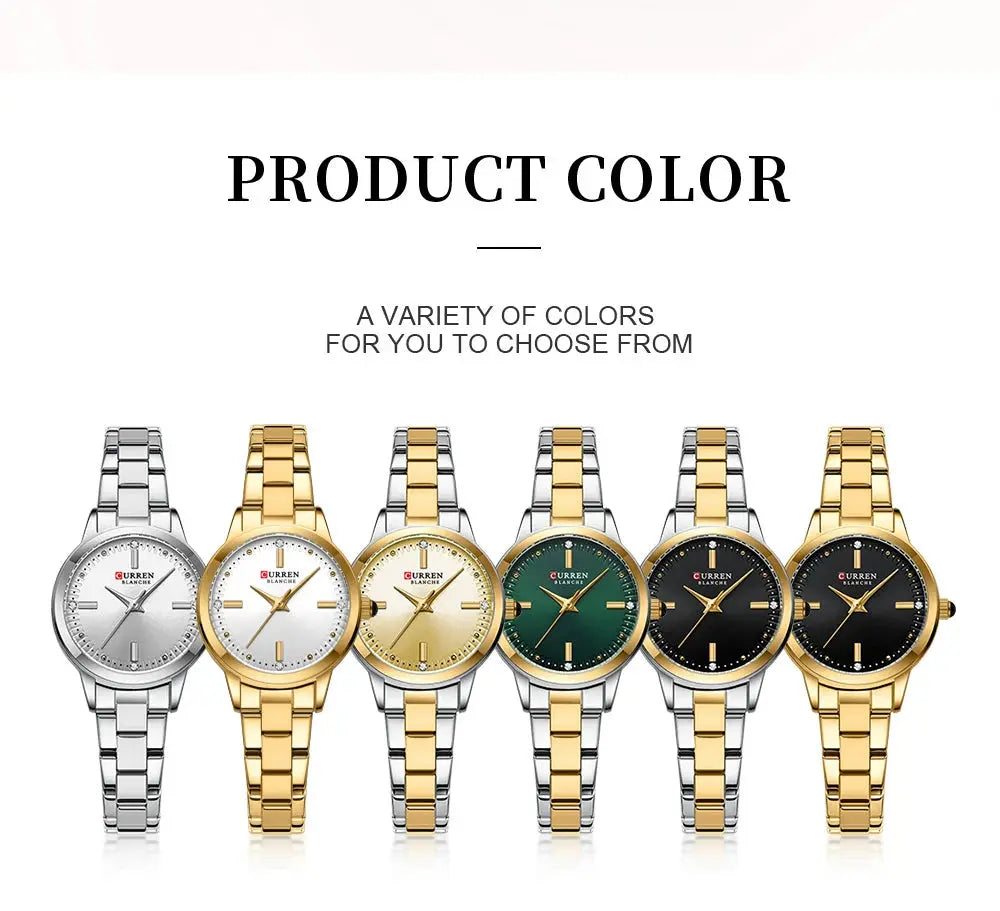 CURREN-Women's Simple Dial Wristwatch, Elegant and Charming Bracelet Quart Watches for Lady, Fashion Brand My Store