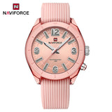 NAVIFORCE Women's Waterproof Watch Fashion Casual Luminous Display Quartz Wristwatch with Silicone Band Reloj Mujer High Quality