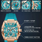 LIGE Sports Man Watch Tonnea Hollow Design Quartz Men Wristwatches Chronograph Waterproof Luminous Silicone Strap Watches Male My Store