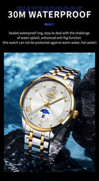 OLEVS 3638 Mens Watch Original Quartz Watch Stainless Steel Waterproof Luminous Large Dial Day Date Watches Luxury Men Box Reloj Gola Watches