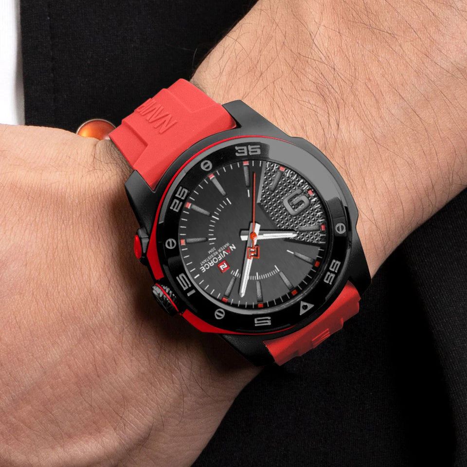 NAVIFORCE Luxury Man Watch Quartz Waterproof Luminous Date Chronograph Leather Men Wristwatch Military Sports Men's Watches