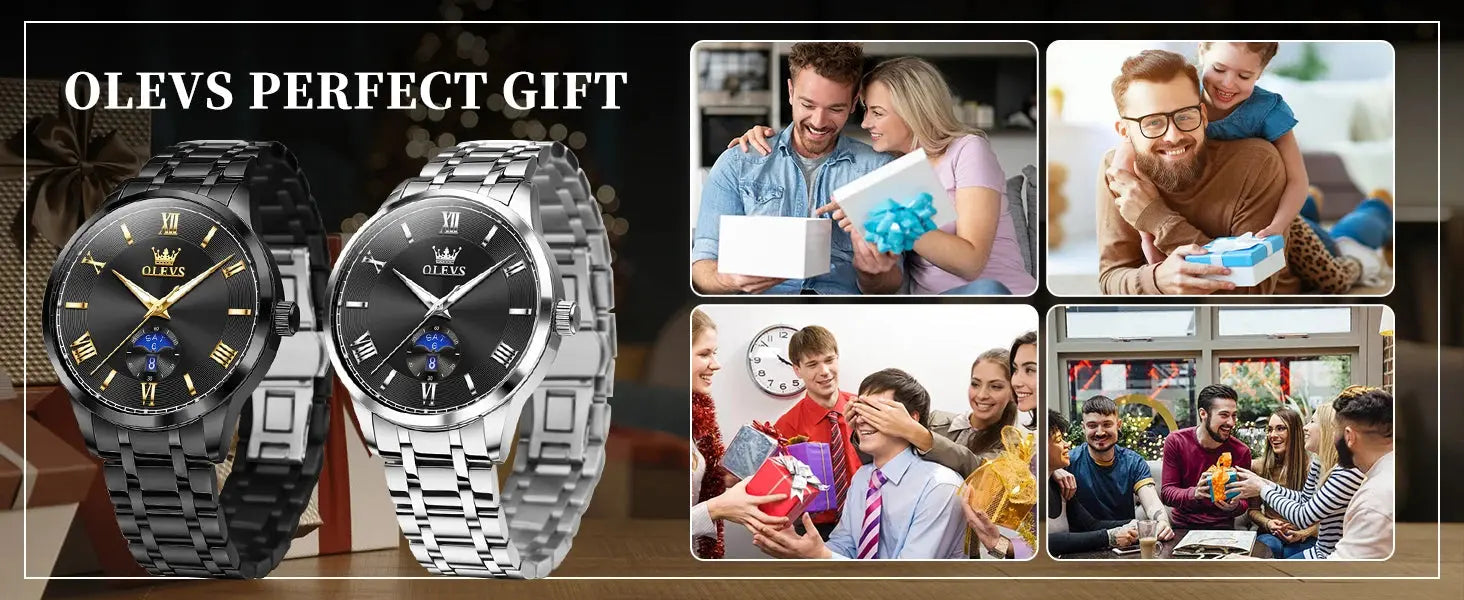 OLEVS 3638 Mens Watch Original Quartz Watch Stainless Steel Waterproof Luminous Large Dial Day Date Watches Luxury Men Box Reloj Gola Watches