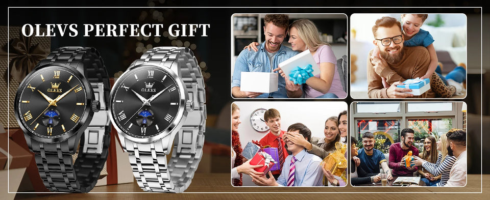 OLEVS 3638 Mens Watch Original Quartz Watch Stainless Steel Waterproof Luminous Large Dial Day Date Watches Luxury Men Box Reloj