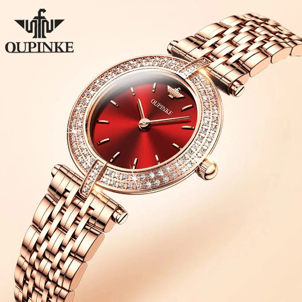 OUPINKE 3191 Luxury Women Watch Original Top Brand Waterproof Sapphire Mirror Diamond Watch Swiss Movement Quartz Women Watch Gola Watches
