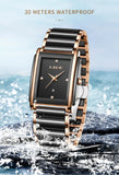 LIGE 2025 Watch Women's Retro Luxury Ladies Watch Fashion Ceramic Strap Waterproof Quartz Watches for Women Bracelet clock reloj