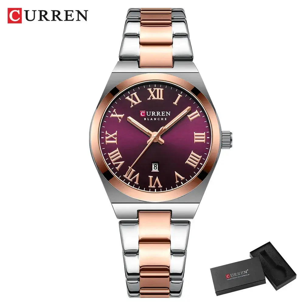 CURREN Watch Women,Watches for Women,Ladies Watches,Waterproof Fashion Dress Stainless Steel Bracelet Analog Watches Date My Store