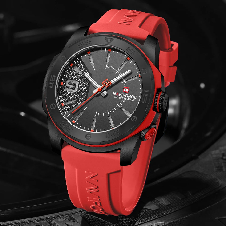 NAVIFORCE Luxury Man Watch Quartz Waterproof Luminous Date Chronograph Leather Men Wristwatch Military Sports Men's Watches