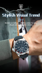 POEDAGAR Original Man Wristwatch Top Luxury Waterproof Luminous Date Week Watch For Men Quartz Sport Leather Men's Watches Reloj Gola Watches