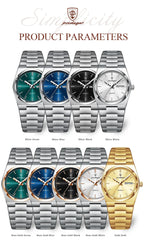 POEDAGAR Original New Woman Watch Stainless Steel Waterproof Luminous Ladies Wristwatch Date Week Elegant Quartz Women's Watches Gola Watches