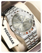 POEDAGAR Luxury Fashion Man Wristwatch Week Date Waterproof Luminous Men's Clock Stainless Steel Quartz Business Watches For Men Gola Watches