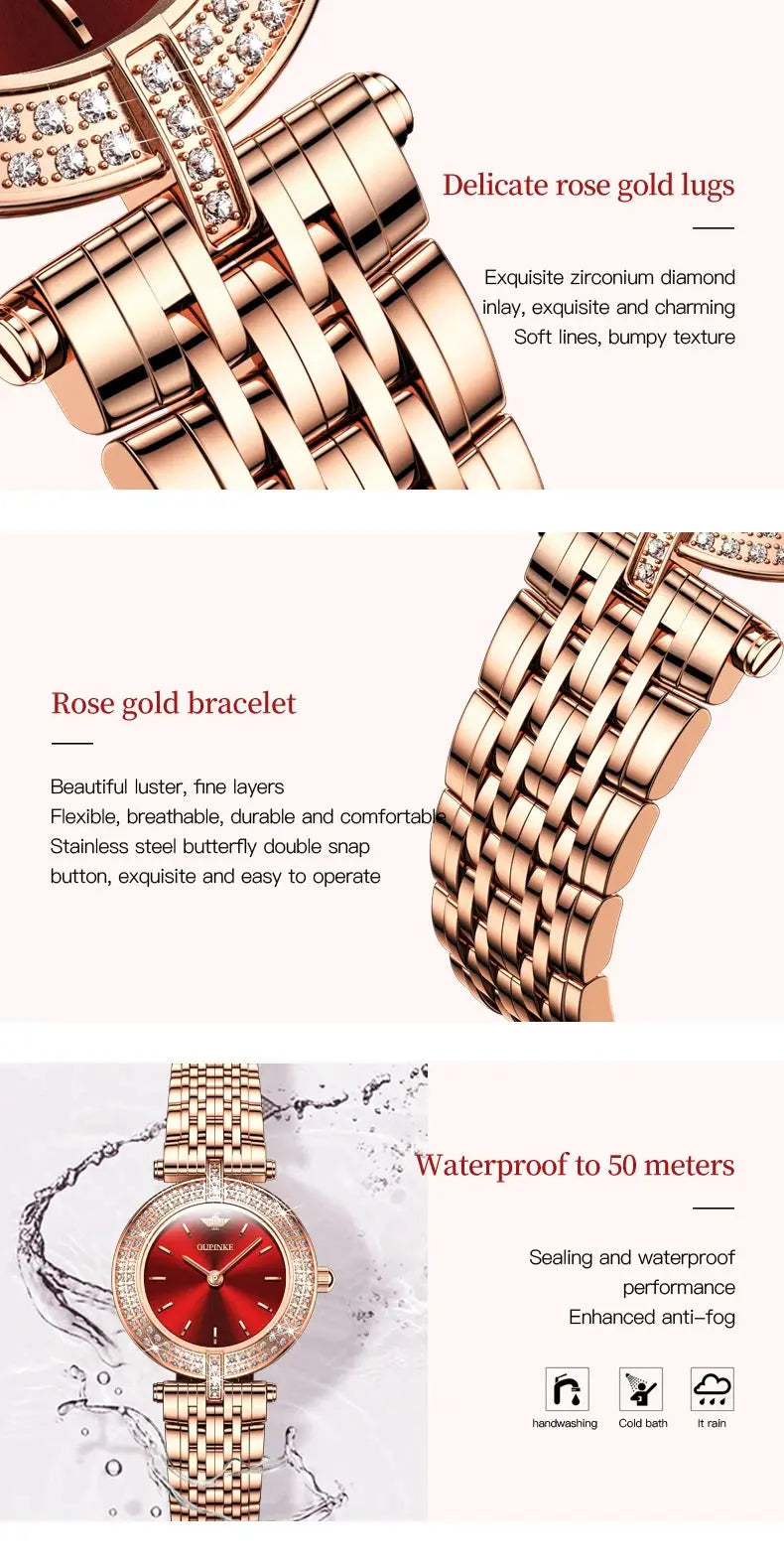 OUPINKE 3191 Luxury Women Watch Original Top Brand Waterproof Sapphire Mirror Diamond Watch Swiss Movement Quartz Women Watch Gola Watches