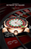 PINDU New Watches European Button Roulette Fun Game Sapphire Glass NH35A Mechanical Watch Diamond Dial Leather Men's Watch P6628