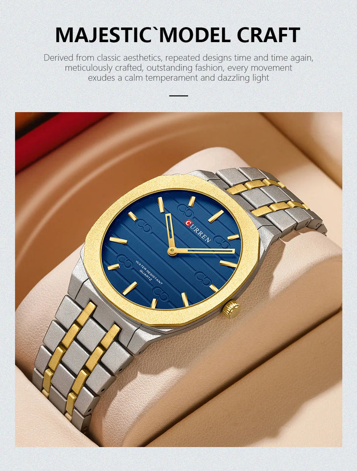 CURREN Fashion Brand Thin Quartz Watch Simple  Personalized Colors Wristwatches Waterproof 38 mm Dial