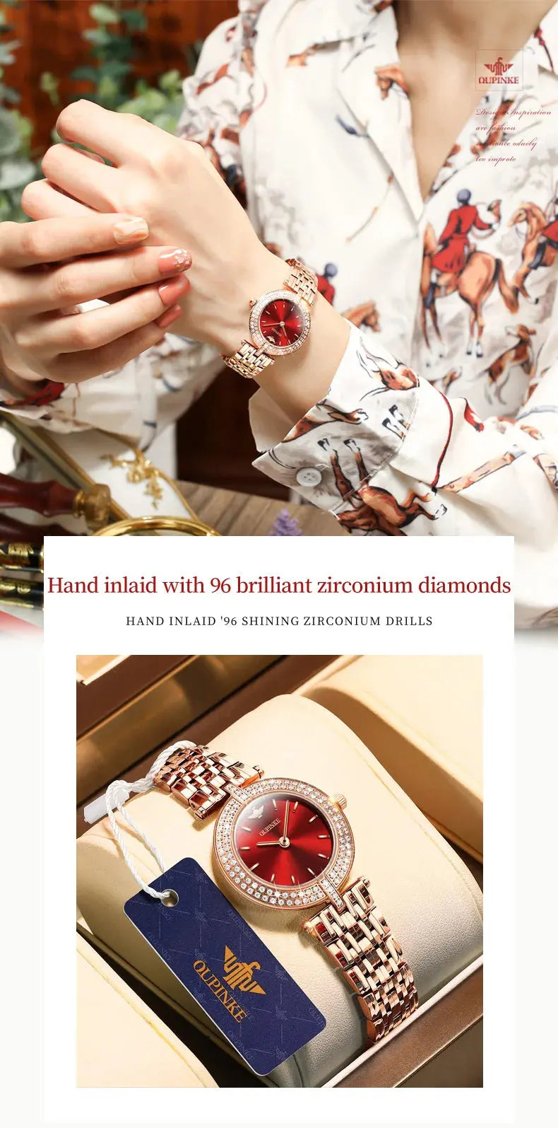 OUPINKE 3191 Luxury Women Watch Original Top Brand Waterproof Sapphire Mirror Diamond Watch Swiss Movement Quartz Women Watch Gola Watches