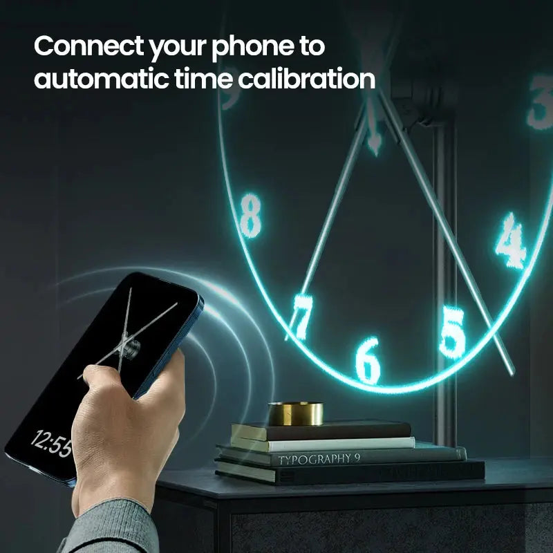 cyberpunk 3d projector led digital large wall clock modern design decoration art big wall clock Can display images and videos Gola Watches