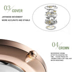 2023 New Women Bracelet Watch 1 Set Japan Quartz Movement Simple Rose Gold Stainless Steel Mesh Student Watches Relogio Feminino Gola Watches