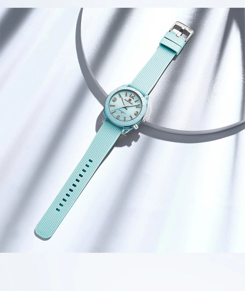 NAVIFORCE Women's Waterproof Watch Fashion Casual Luminous Display Quartz Wristwatch with Silicone Band Reloj Mujer High Quality