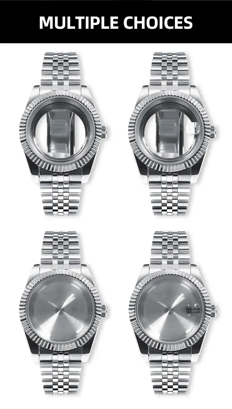 Neiton 36mm/39mm Sapphire Glass For Men Watch Case Fit NH36 NH34 NH35Movement FashionWaterproof Jubilee Stainless Steel Gola Watches