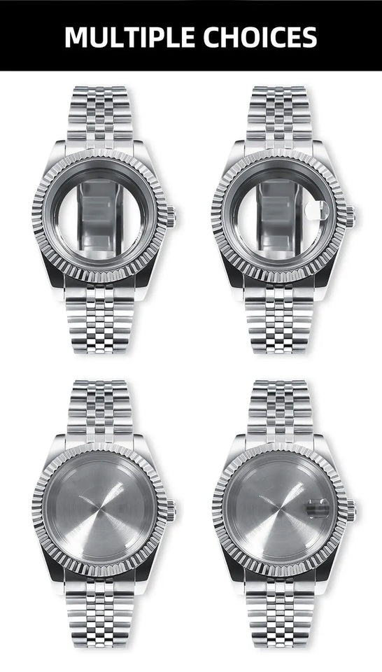 Neiton 36mm/39mm Sapphire Glass For Men Watch Case Fit NH36 NH34 NH35Movement FashionWaterproof Jubilee Stainless Steel