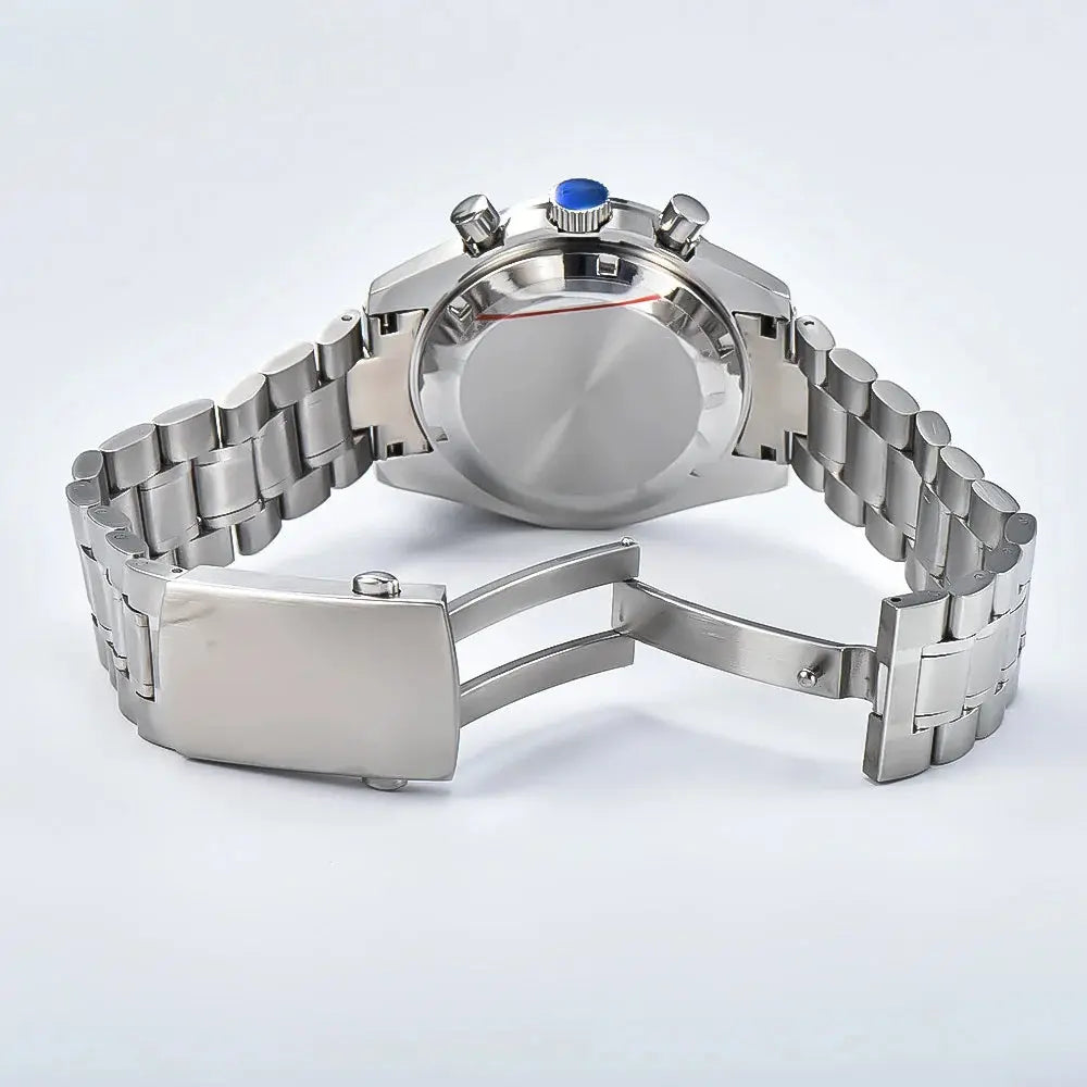 Japanese Quartz Watch Vk63 Men's Business Watch Panda Dial VK63 Movement Chronograph Electronic Multi-Function No Sapphire Glass Gola Watches