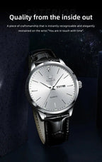 OLEVS Men's Watch Brand Business Waterproof Luminous Week Date Quartz Watch Fashion Leather Strap Classic Luxury Men's Watch Gola Watches