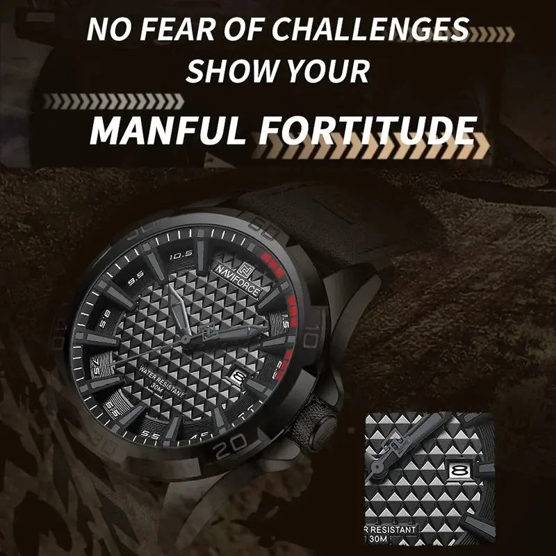 Top Brand NAVIFORCE  Men Quartz Watch Sports Shockproof Waterproof Leather Male Fashion Luxury WristWatch Casual Calendar Clock My Store