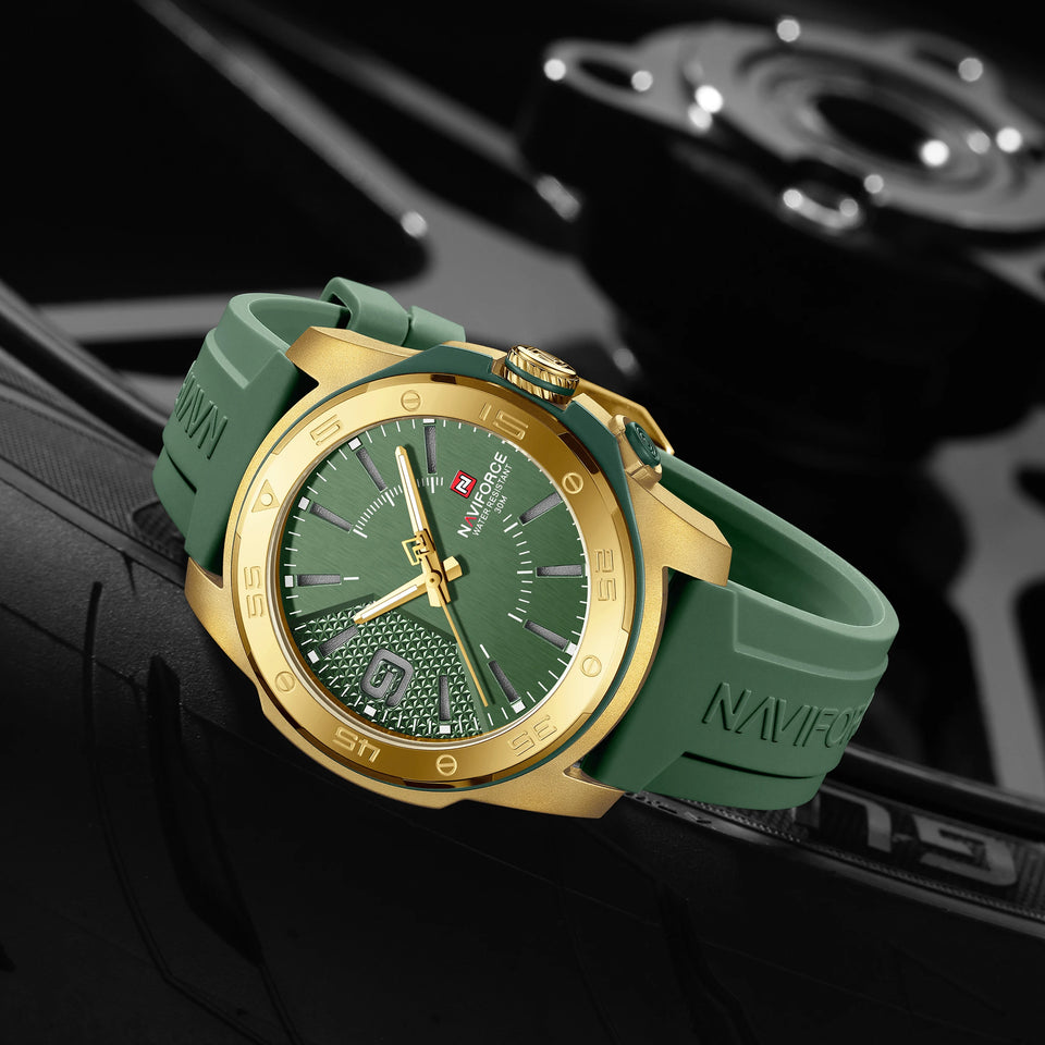 NAVIFORCE Luxury Man Watch Quartz Waterproof Luminous Date Chronograph Leather Men Wristwatch Military Sports Men's Watches