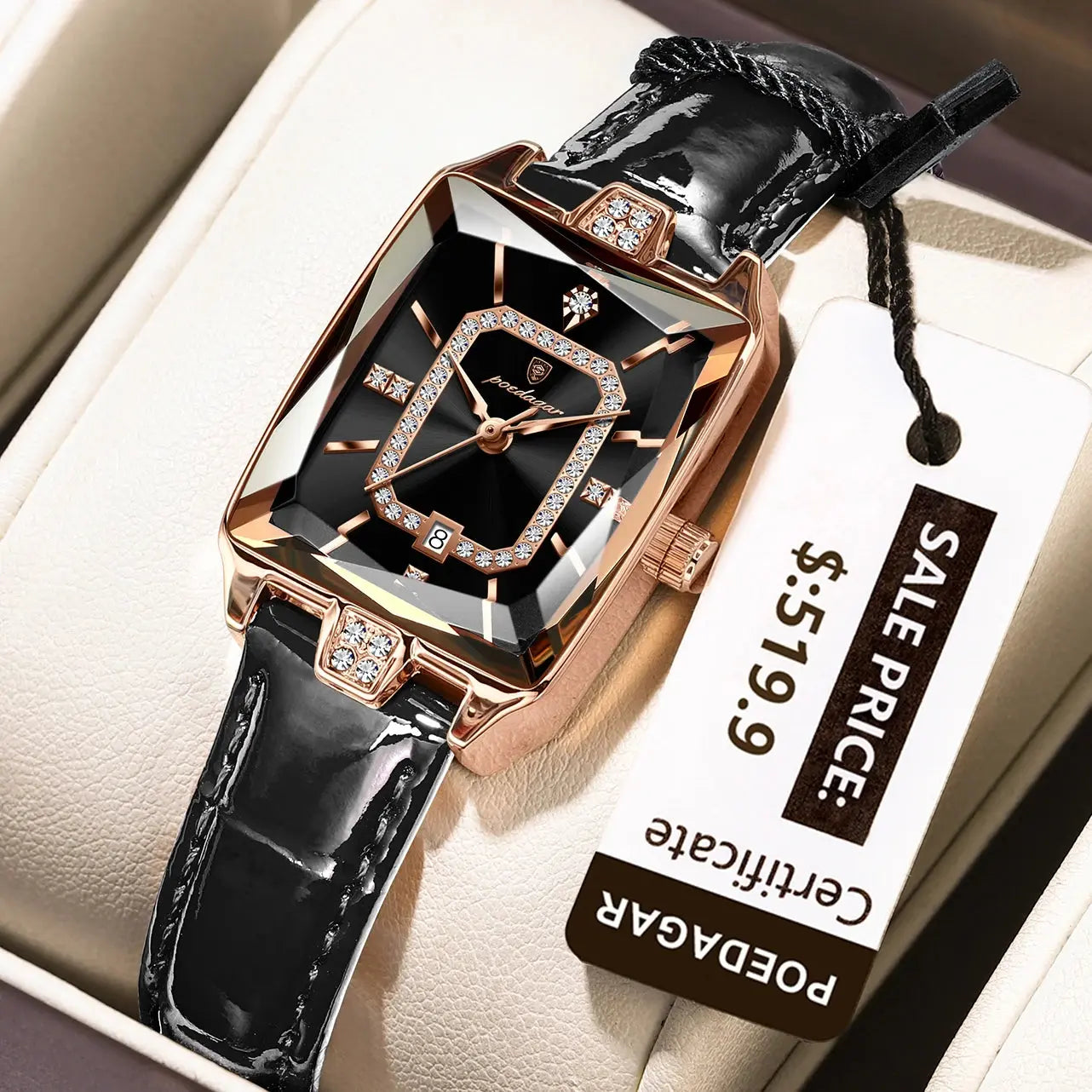 POEDAGAR Luxury High Quality Women Wristwatch Waterproof Date Rectangle Watch For Woman Leather Quartz Women's Watches Reloj+Box My Store