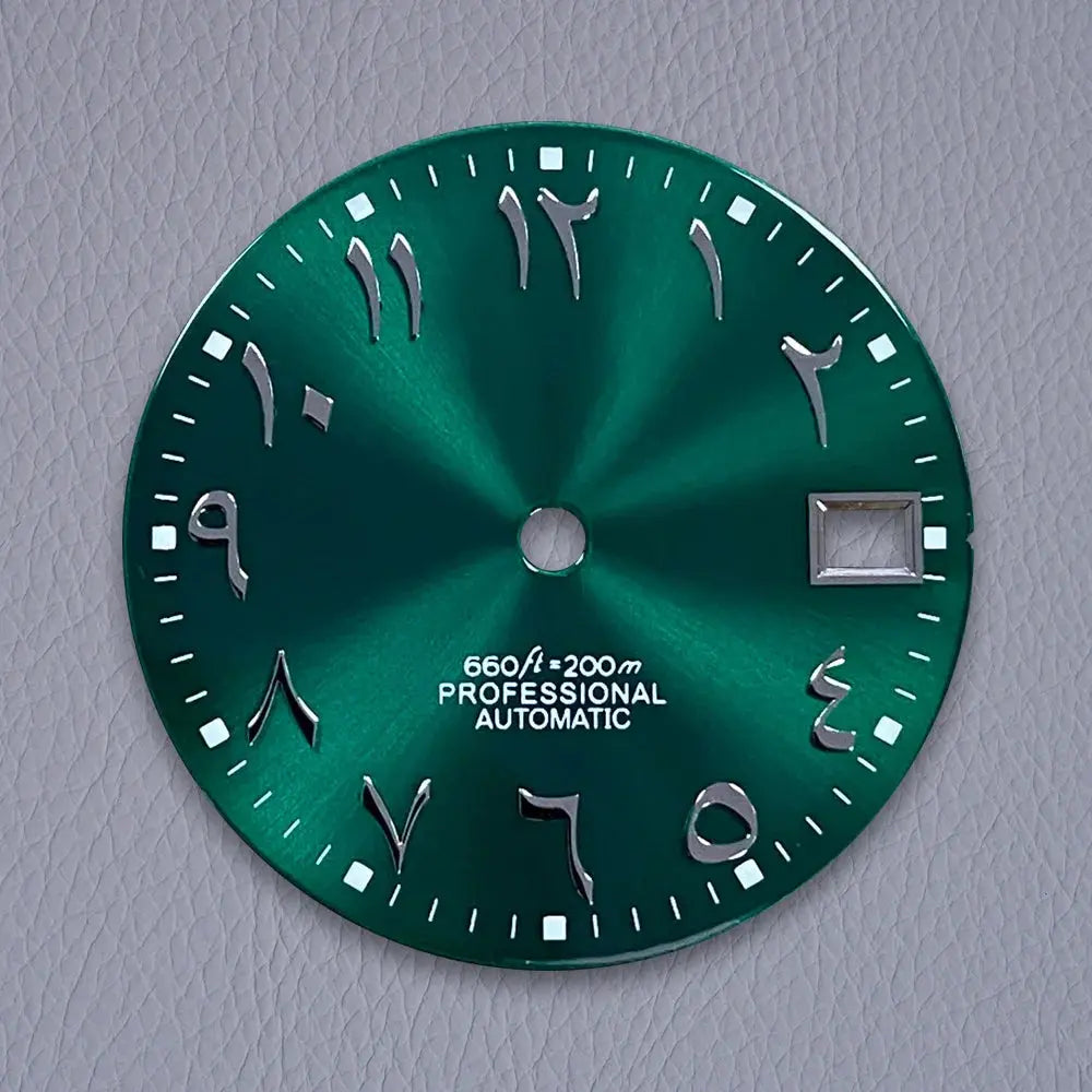 28.5mm S Logo Silver Nail Arabic Sunburst Dial Fit NH35/NH36/7S/4R Movement Dial Watch Modification Accessories Gola Watches