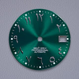 28.5mm S Logo Silver Nail Arabic Sunburst Dial Fit NH35/NH36/7S/4R Movement Dial Watch Modification Accessories