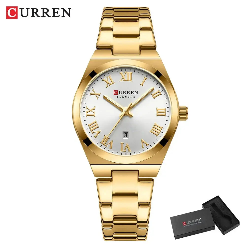 CURREN Watch Women,Watches for Women,Ladies Watches,Waterproof Fashion Dress Stainless Steel Bracelet Analog Watches Date My Store