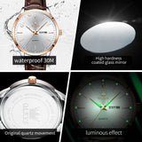 OLEVS Men's Watch Brand Business Waterproof Luminous Week Date Quartz Watch Fashion Leather Strap Classic Luxury Men's Watch