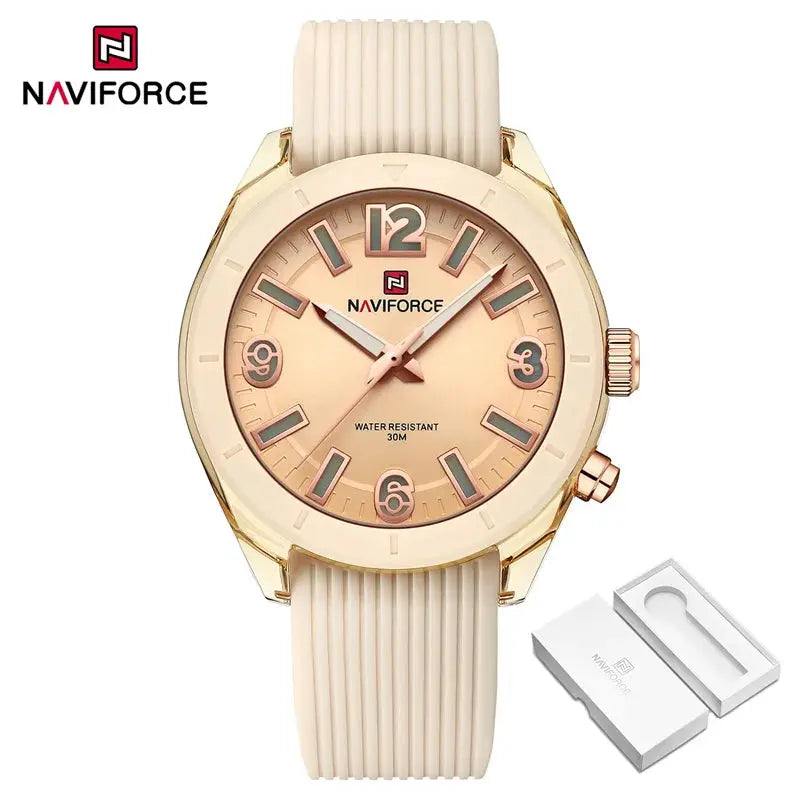 NAVIFORCE Women's Waterproof Watch Fashion Casual Luminous Display Quartz Wristwatch with Silicone Band Reloj Mujer High Quality My Store