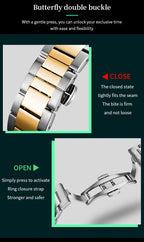VA VA VOOM Brand Top Men Watch 1Pc Multifunctional Fashionable Timing Dial Green Gold Stainless Steel 3Bar Timing Watch for Men Gola Watches