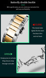 VA VA VOOM Brand Top Men Watch 1Pc Multifunctional Fashionable Timing Dial Green Gold Stainless Steel 3Bar Timing Watch for Men