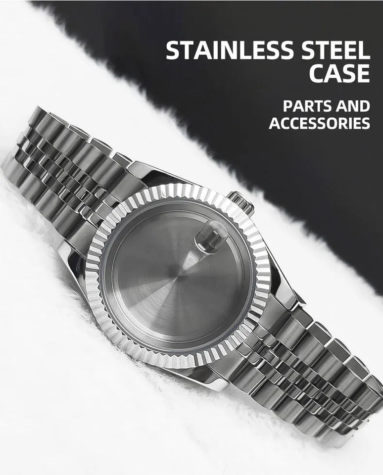 Neiton 36mm/39mm Sapphire Glass For Men Watch Case Fit NH36 NH34 NH35Movement FashionWaterproof Jubilee Stainless Steel