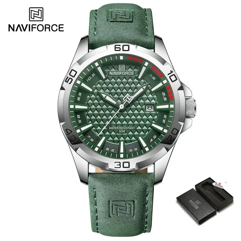 Top Brand NAVIFORCE  Men Quartz Watch Sports Shockproof Waterproof Leather Male Fashion Luxury WristWatch Casual Calendar Clock My Store