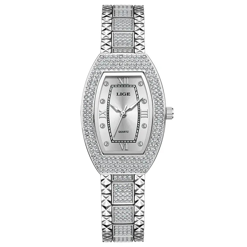 LIGE Fashion Luxury Square Watch For Woman Luminous Waterproof Date Ladies Watch Elegant Women's Quartz Watches Relogio Feminino Gola Watches