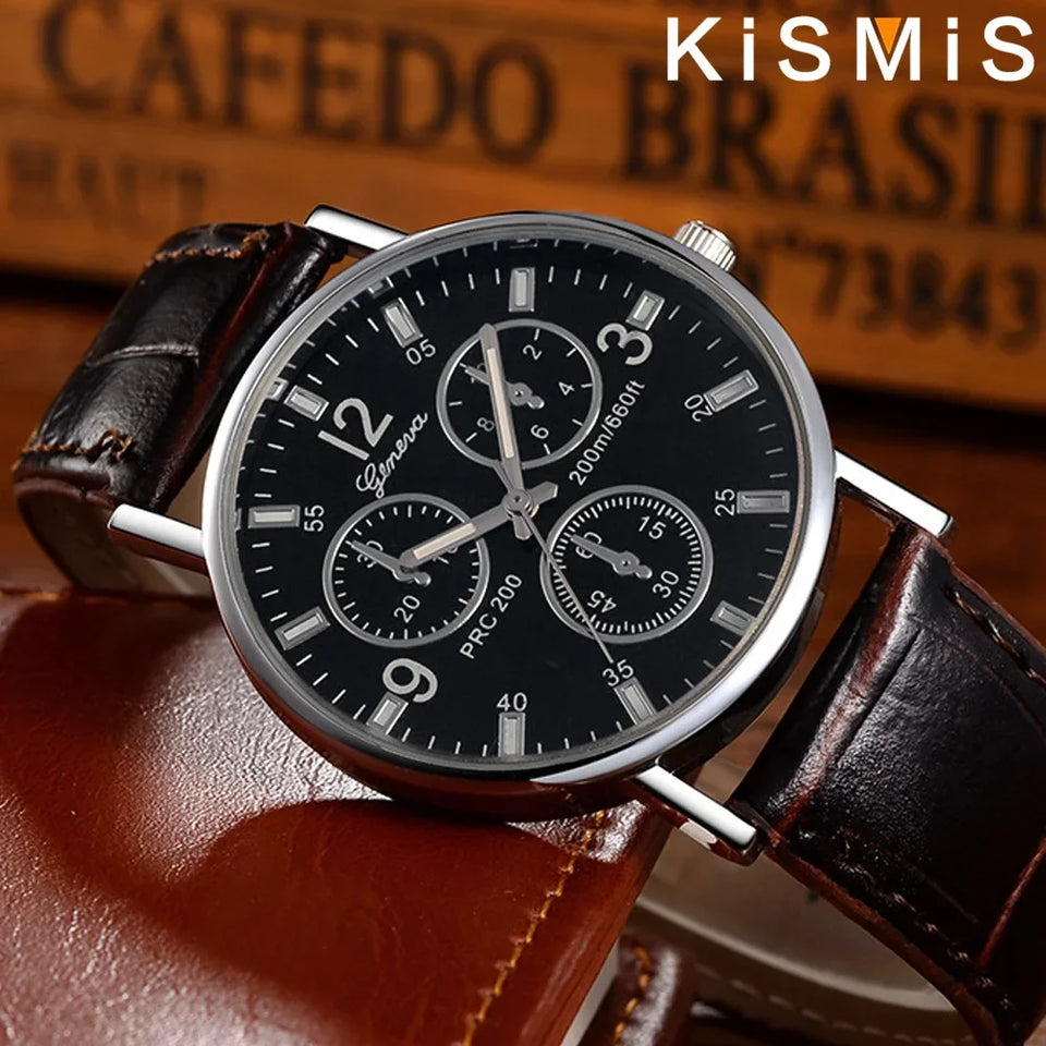 Men Leather Strap Quartz Watches Fashion Business Casual Sports Watch Male Accessories Stylish Clocks for Men