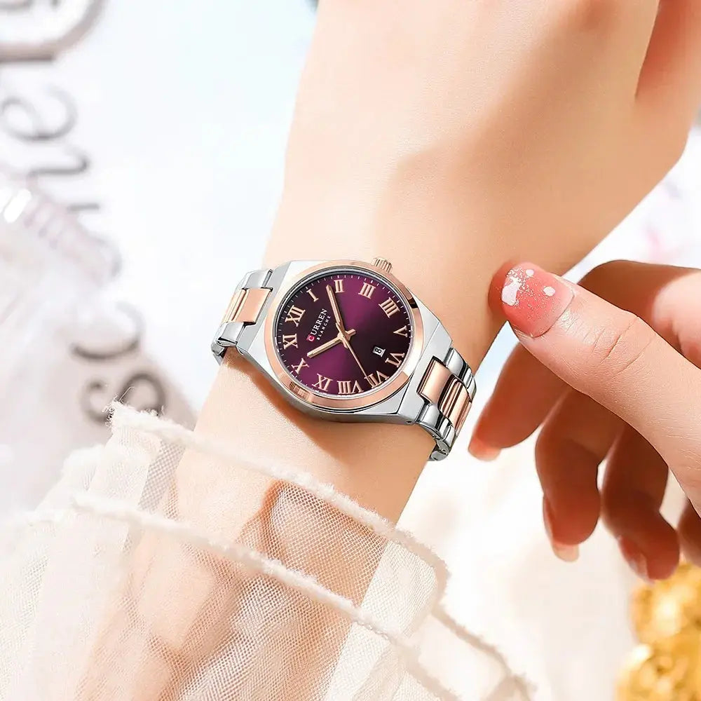 CURREN Watch Women,Watches for Women,Ladies Watches,Waterproof Fashion Dress Stainless Steel Bracelet Analog Watches Date My Store
